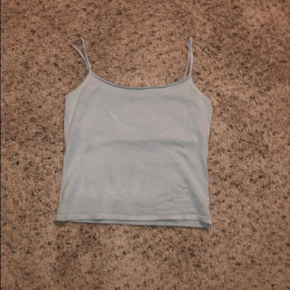 Blue Cropped Tank Top